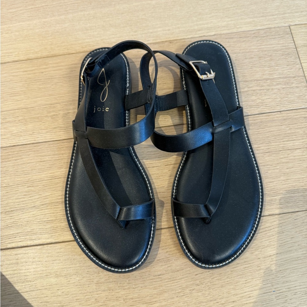 Joie Black Leather Sandals